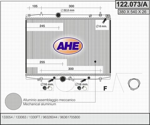 AHE Radiators, Motora dzesēšanas sistēma 122.073/A