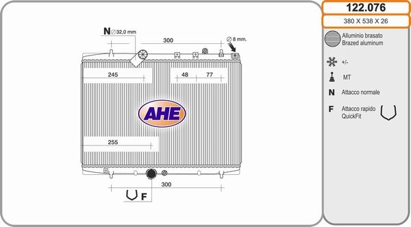 AHE Radiators, Motora dzesēšanas sistēma 122.076