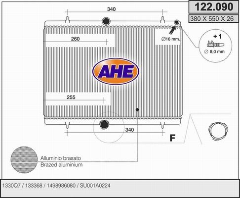 AHE Radiators, Motora dzesēšanas sistēma 122.090