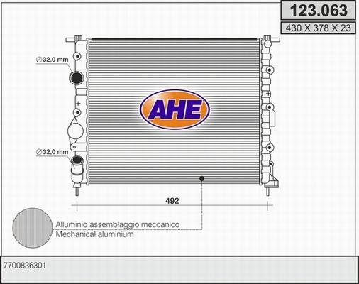 AHE Radiators, Motora dzesēšanas sistēma 123.063