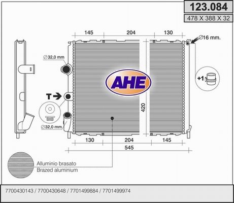 AHE Radiators, Motora dzesēšanas sistēma 123.084