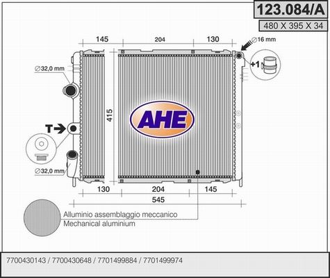 AHE Radiators, Motora dzesēšanas sistēma 123.084/A