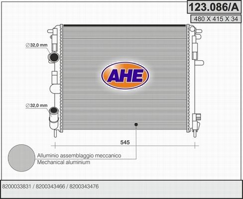AHE Radiators, Motora dzesēšanas sistēma 123.086/A