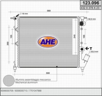 AHE Radiators, Motora dzesēšanas sistēma 123.096