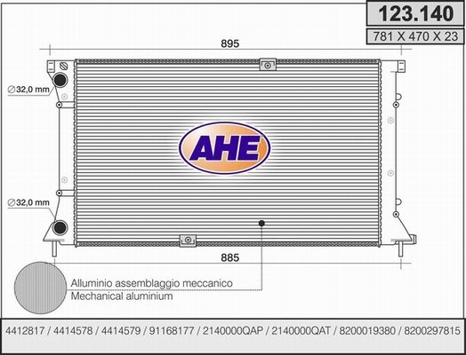 AHE Radiators, Motora dzesēšanas sistēma 123.140