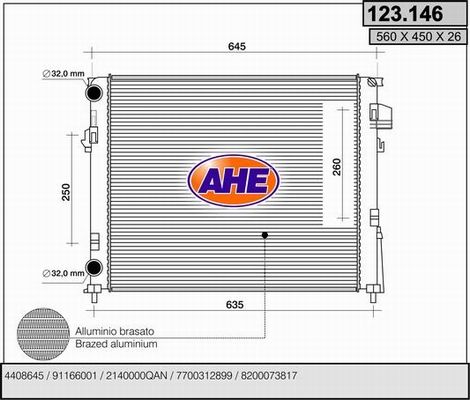 AHE Radiators, Motora dzesēšanas sistēma 123.146