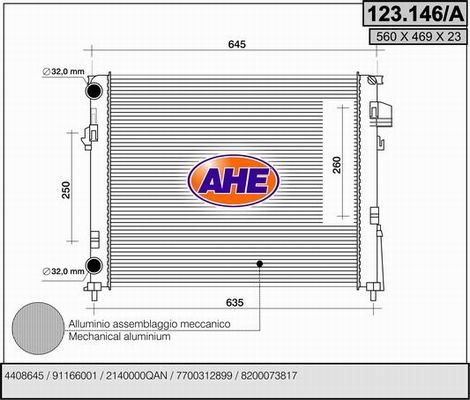 AHE Radiators, Motora dzesēšanas sistēma 123.146/A