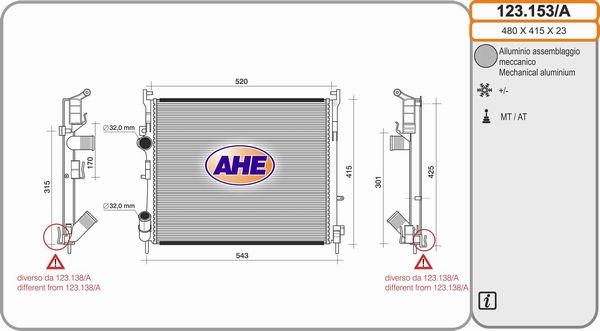 AHE Radiators, Motora dzesēšanas sistēma 123.153/A