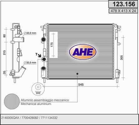 AHE Radiators, Motora dzesēšanas sistēma 123.156