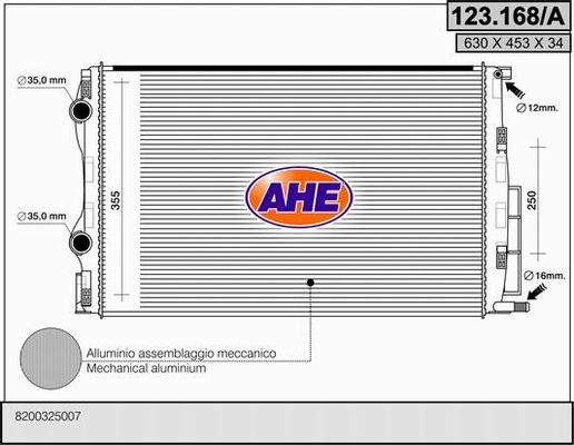 AHE Radiators, Motora dzesēšanas sistēma 123.168/A