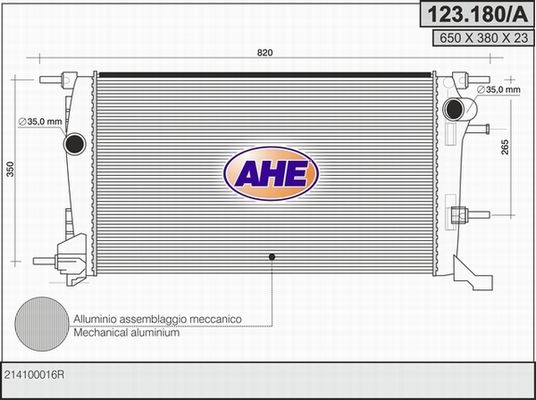 AHE Radiators, Motora dzesēšanas sistēma 123.180/A
