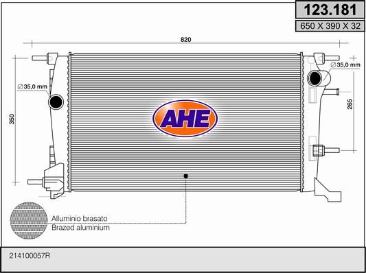 AHE Radiators, Motora dzesēšanas sistēma 123.181