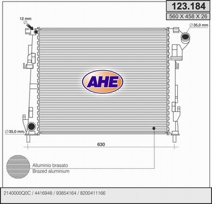 AHE Radiators, Motora dzesēšanas sistēma 123.184