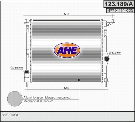 AHE Radiators, Motora dzesēšanas sistēma 123.189/A
