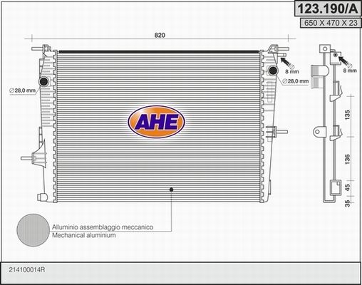 AHE Radiators, Motora dzesēšanas sistēma 123.190/A
