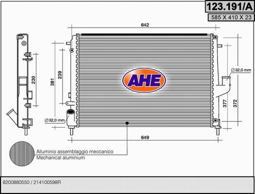 AHE Radiators, Motora dzesēšanas sistēma 123.191/A