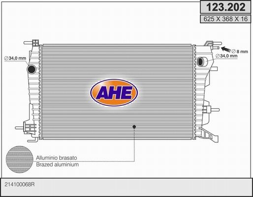 AHE Радиатор, охлаждение двигателя 123.202