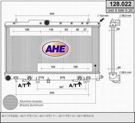 AHE Radiators, Motora dzesēšanas sistēma 128.022