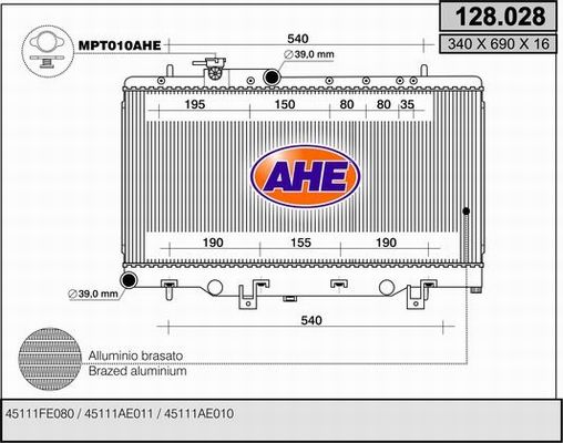 AHE Radiators, Motora dzesēšanas sistēma 128.028