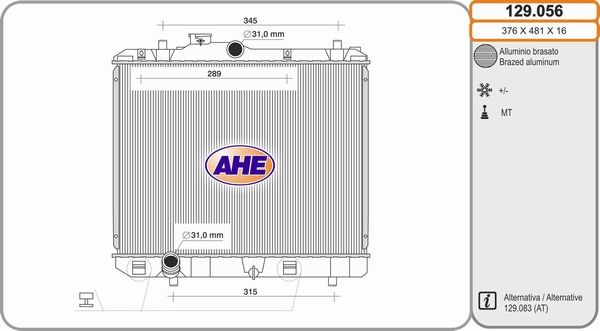 AHE Radiators, Motora dzesēšanas sistēma 129.056