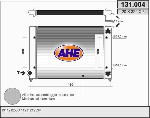 AHE Radiators, Motora dzesēšanas sistēma 131.004