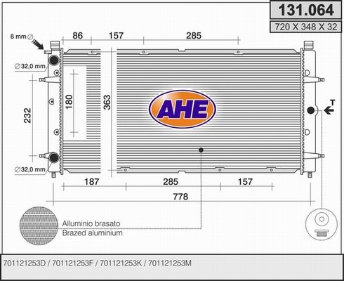 AHE Radiators, Motora dzesēšanas sistēma 131.064