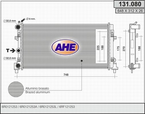 AHE Radiators, Motora dzesēšanas sistēma 131.080