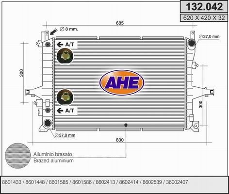 AHE Radiators, Motora dzesēšanas sistēma 132.042