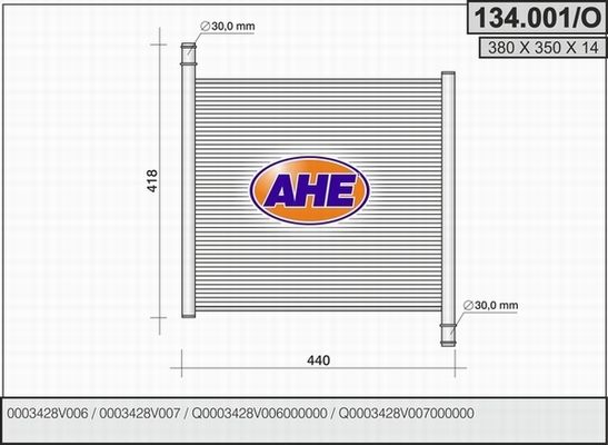 AHE Radiators, Motora dzesēšanas sistēma 134.001/O