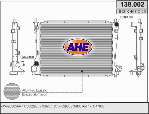 AHE Radiators, Motora dzesēšanas sistēma 138.002