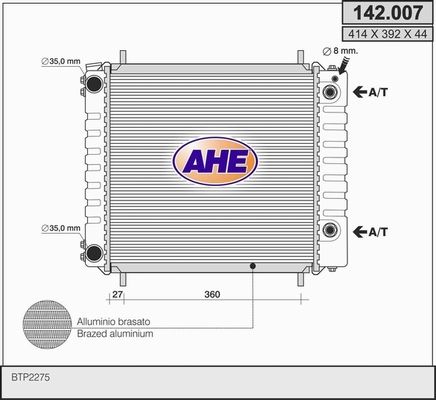 AHE Radiators, Motora dzesēšanas sistēma 142.007