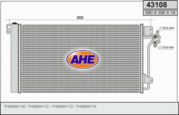 AHE Конденсатор, кондиционер 43108