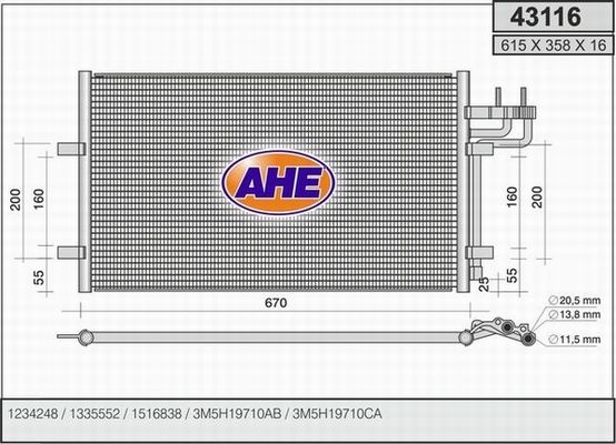 AHE Конденсатор, кондиционер 43116