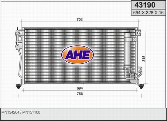 AHE Конденсатор, кондиционер 43190