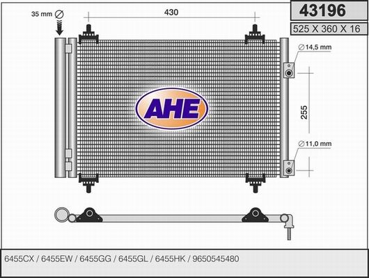 AHE Конденсатор, кондиционер 43196