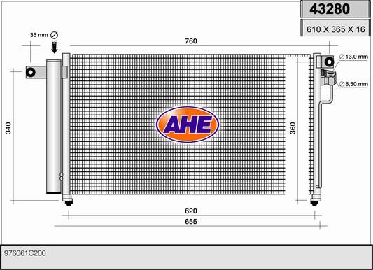 AHE Конденсатор, кондиционер 43280