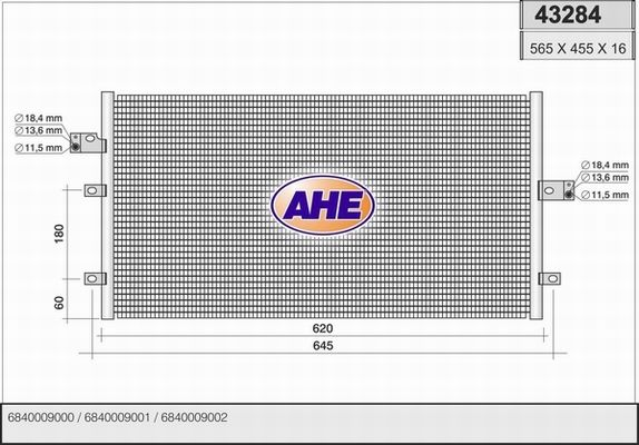 AHE Конденсатор, кондиционер 43284