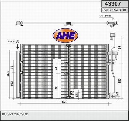 AHE Конденсатор, кондиционер 43307