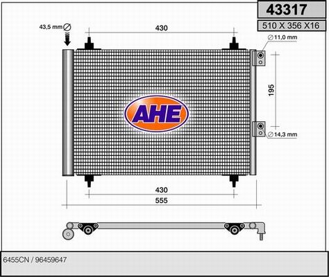 AHE Конденсатор, кондиционер 43317