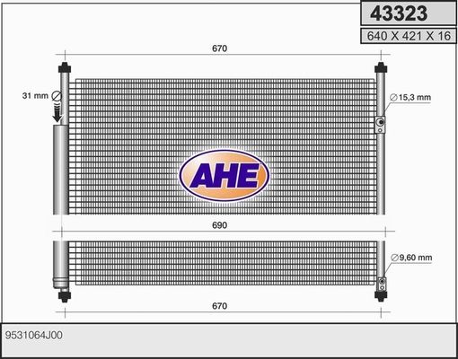 AHE Конденсатор, кондиционер 43323