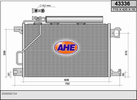 AHE Конденсатор, кондиционер 43336