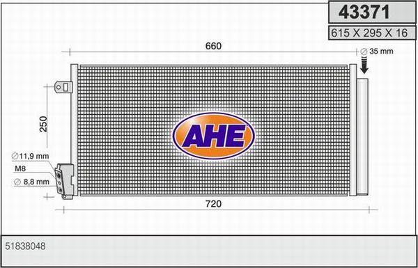 AHE Конденсатор, кондиционер 43371