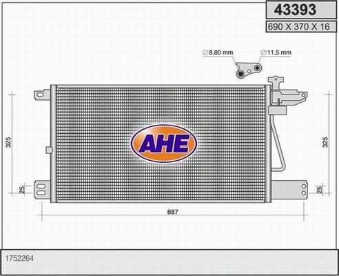 AHE Конденсатор, кондиционер 43393