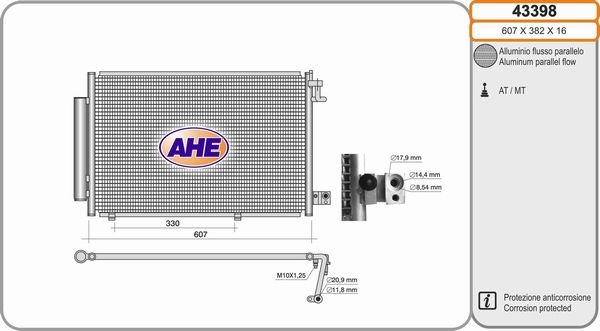 AHE Конденсатор, кондиционер 43398