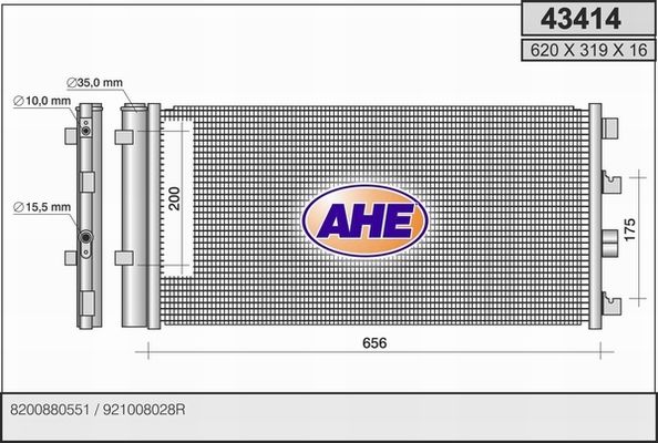 AHE Конденсатор, кондиционер 43414