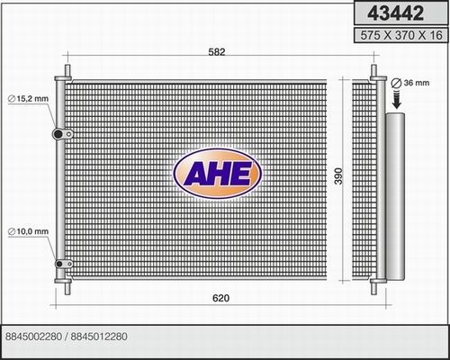 AHE Конденсатор, кондиционер 43442