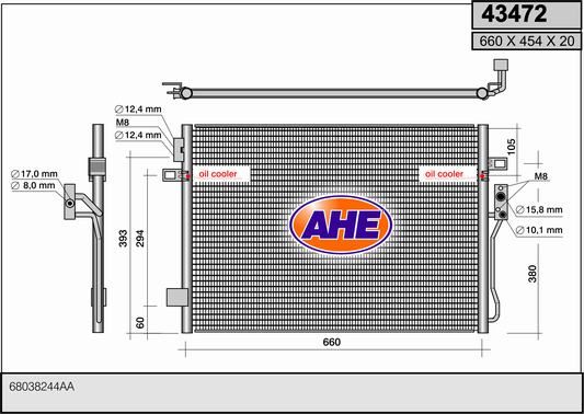 AHE Конденсатор, кондиционер 43472