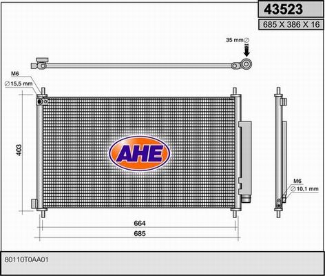 AHE Конденсатор, кондиционер 43523