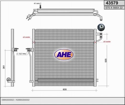 AHE Конденсатор, кондиционер 43579