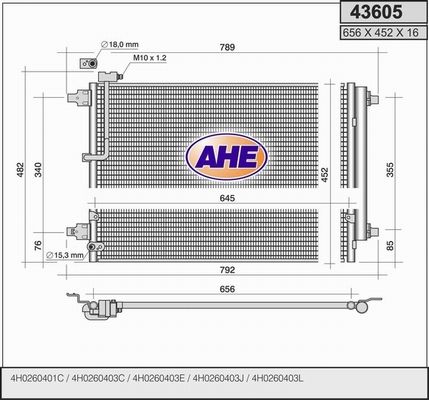 AHE Конденсатор, кондиционер 43605